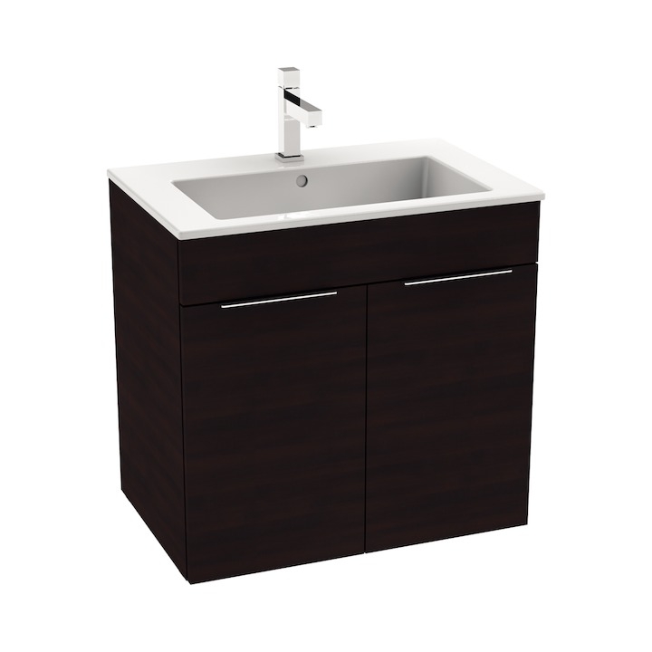 Jika Cube alsószekrény 65x43 cm-es mosdóval, sötét tölgy H4536011763021