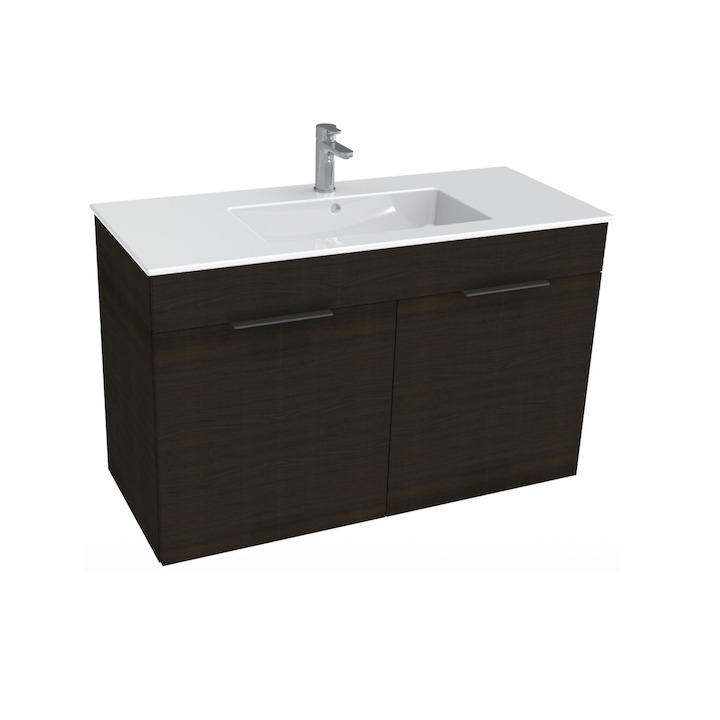 Jika Cube alsószekrény 100x43 cm-es mosdóval, sötét tölgy H4536511763021