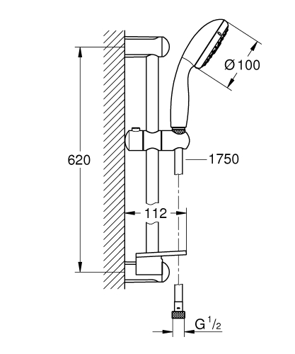 Grohe New Tempesta 100 zuhanygarnitúra IV 28593002