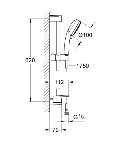 Grohe New Tempesta Cosmopolitan 100 zuhanygarnitúra II 27928002