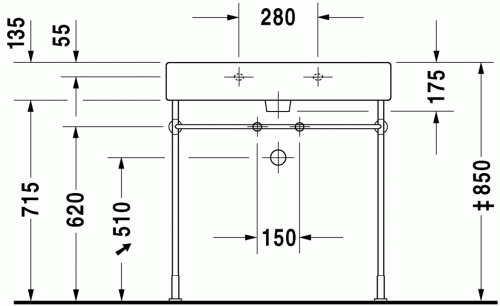 Duravit Vero 80x47 cm mosdó WonderGliss felülettel 04548000001