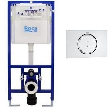 Roca Duplo falbaépített tartály fali WC részére, PL4 fényes króm nyomólappal A89009000K + A890098001