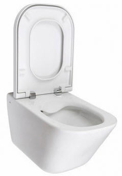 Roca Duplo falbaépített tartály PL4 nyomólappal, The Gap perem nélküli fali WC-vel, normál wc ülőkével