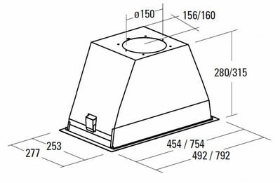 Cata GL-45 X/C LED inox páraelszívó 02030305