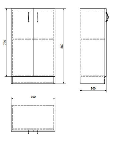 AQUALINE SIMPLEX ECO alsószekrény 50x86x30cm (SIME540)