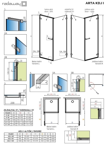 Radaway Arta KDJ I 80 B zuhanyajtó (1386081-03-01L)