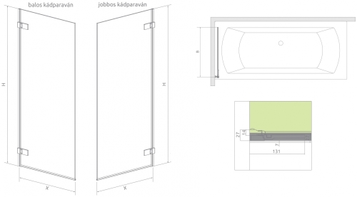 Radaway Arta PNJ 70 B kádparaván (210101-01L)