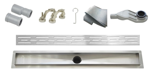 Wellis Linear W-Drain prémium rozsdamentes acél zuhanyfolyóka szett, 1000 mm WE00098