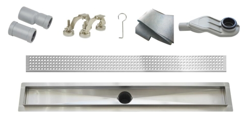 Wellis Square W-Drain prémium rozsdamentes acél zuhanyfolyóka szett, 800 mm, WE00089