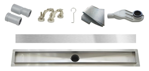 Wellis Flat W-Drain prémium rozsdamentes acél zuhanyfolyóka szett, 900 mm WE00092