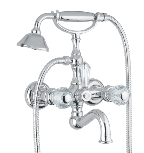 Bugnatese Arcadia kádcsaptelep zuhanyszettel swarovski fogantyúval, bronz 8300KBR