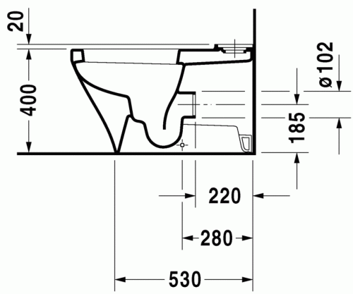 Duravit Durastyle monoblokkos wc csésze 2156090000