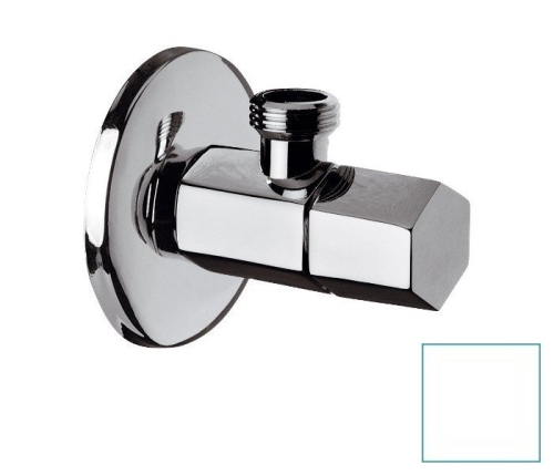 Sapho SPY sarokszelep, rozettával, 1/2x 3/8, matt fehér (PY58/14)