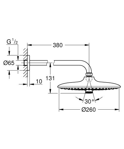 Grohe Euphoria 260 fejzuhany 380 mm-es zuhanykarral, 3 funkció 26458000