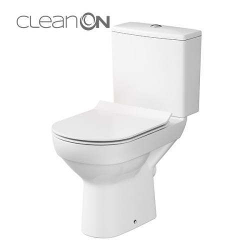 Cersanit City perem nélküli monoblokkos wc, Slim lassú záródású wc ülőkével K35-037