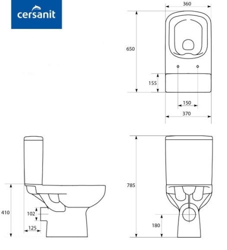 Cersanit Colour 011 perem nélküli monoblokkos wc K103-025