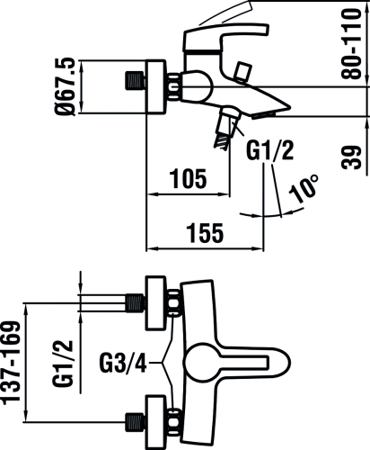 Laufen Curvepro kádtöltő csaptelep zuhanyszettel H3216570041451