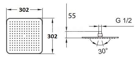 Laufen 30x30 cm fejzuhany H3679810041301