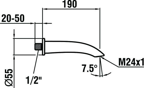 Laufen Curve kádbeömlő H3717000040601