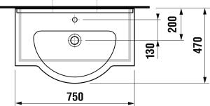 Jika Mio 75x47 cm mosdó csaplyukkal H81H8147161001041 (8.1471.6.100.104.1)