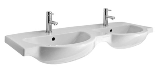 Jika Mio 130x47 cm dupla mosdó csaplyukkal Jika Perla felülettel H8147191001041 (8.1471.9.100.104.1)