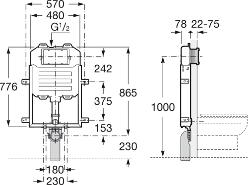 Jika BASIC SYSTEM COMPACT falba épített modul fali wc-hez H8946510000001