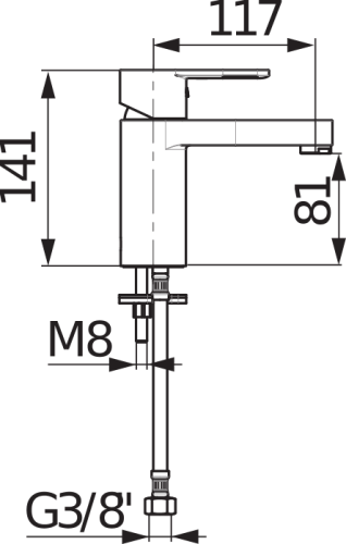 Jika Mio-N mosdó csaptelep leeresztő nélkül H3111V10041101