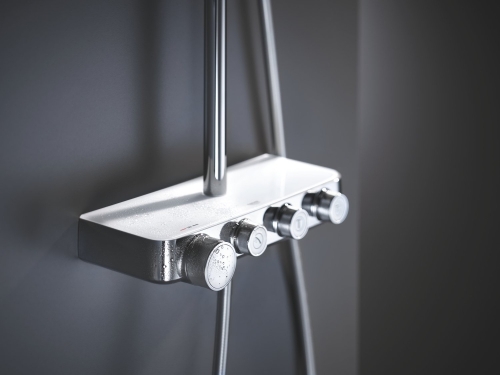 GROHE Euphoria SmartControl 310 Cube Duo termosztátos zuhanyrendszer, fehér színű csaptelep felső 26508LS0