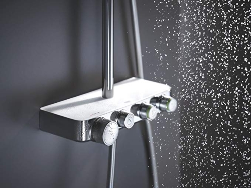 GROHE Euphoria SmartControl 310 Cube Duo termosztátos zuhanyrendszer, fehér színű csaptelep felső 26508LS0