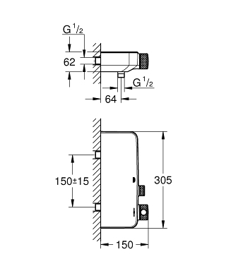 Grohe Grohtherm Smartcontrol termosztátos zuhanycsaptelep 34719000