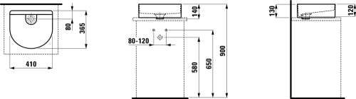 Laufen Sonar 41x36,5 cm pultra ültethető mosdó H8123420001121