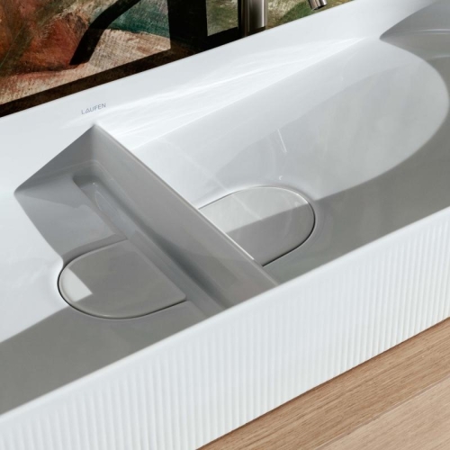 Laufen Sonar 100x37 cm pultra ültethető dupla mosdó textúrával LCC felülettel H8123494001121