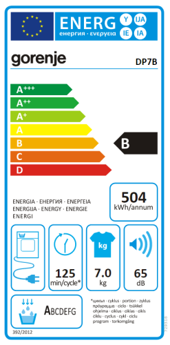 Gorenje DP7B Kondenzációs szárítógép (729316)