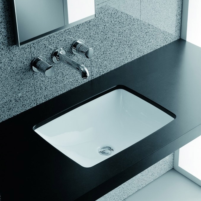 Laufen Pro A 60x40 cm alulról beépíthető mosdó, csiszolt alj LCC felülettel H8119694001091