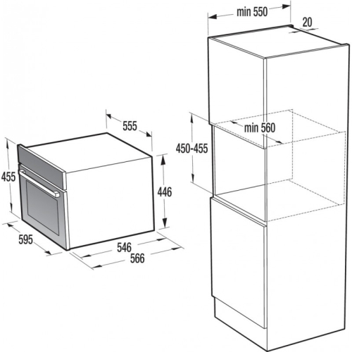 Gorenje BCM598S18X Beépíthető sütő-mikrohullámú sütő kombináció (730091)