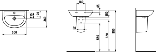 Laufen Pro B 50x36 cm kézmosó LCC felülettel H8159534001041 (8.1595.3.400.104.1)