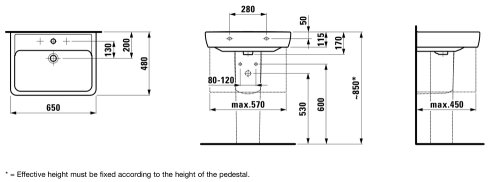 Laufen Pro A 65x48 cm mosdó LCC felülettel H8189534001041 (8.1895.3.400.104.1)