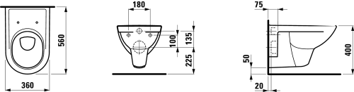 Laufen Pro fali wc LCC felülettel H8209504000001 (8.2095.0.400.000.1)