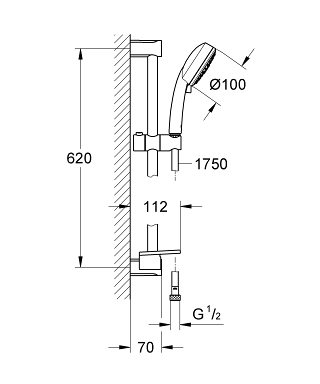 GROHE Tempesta Cosmopolitan 100 zuhanygarnitúra III 27576002