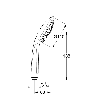 Grohe Euphoria kézizuhany Massage 9,5 liter/perc 27239001