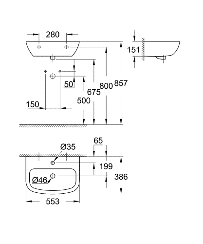 Grohe Bau Ceramic 55x39 cm mosdó 39440000