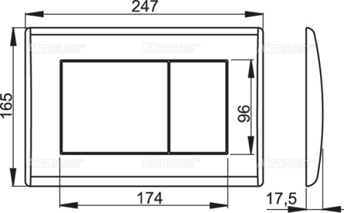 Alcaplast M275 nyomólap, arany szín