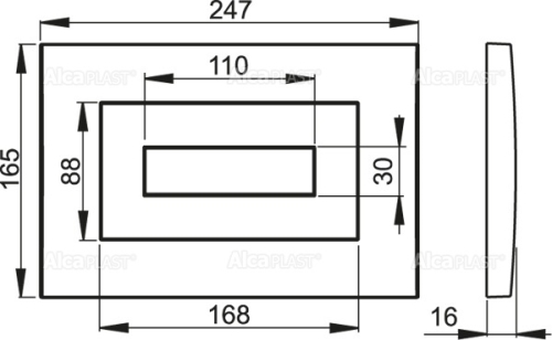 Alcaplast M471 nyomólap, fényes króm