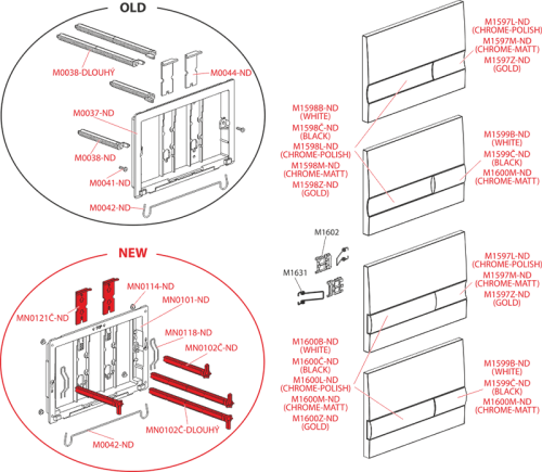 Alcaplast M1710 nyomólap, fehér