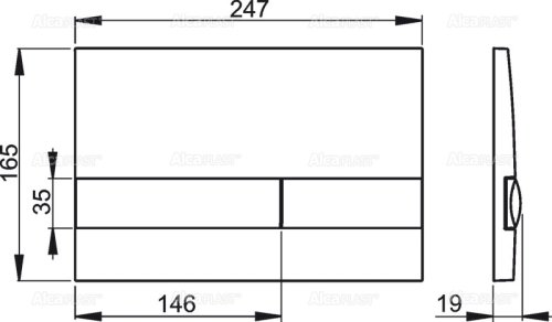 Alcaplast M1741 nyomólap, fényes króm