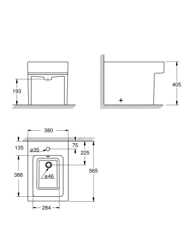 Grohe Cube Ceramic álló bide PureGuard felülettel 3948700H