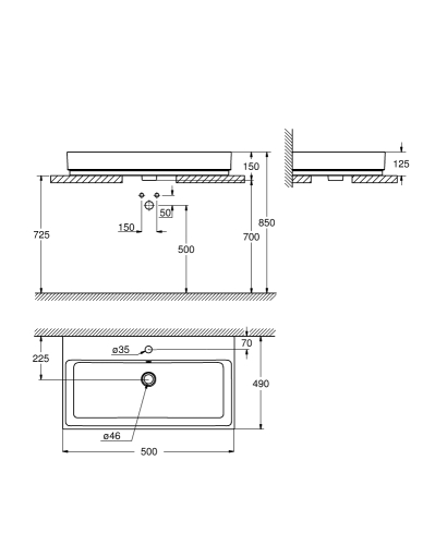 Grohe Cube Ceramic 50x49 mosdó PureGuard felülettel 3947800H