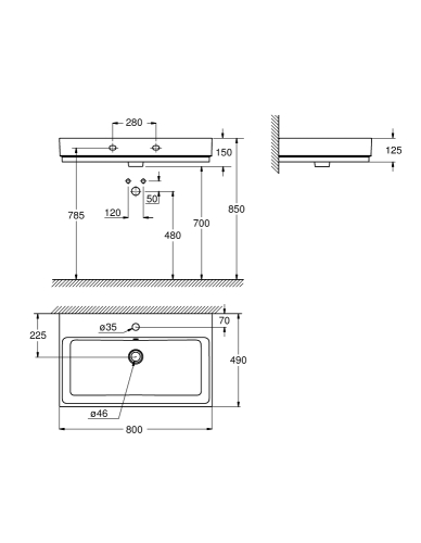 Grohe Cube Ceramic 80x49 mosdó PureGuard felülettel 3946900H