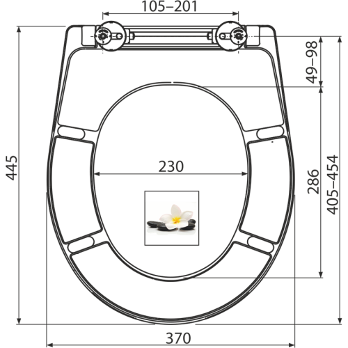 Alcaplast univerzális WC ülőke SOFTCLOSE, Duroplast A604 FLOWER