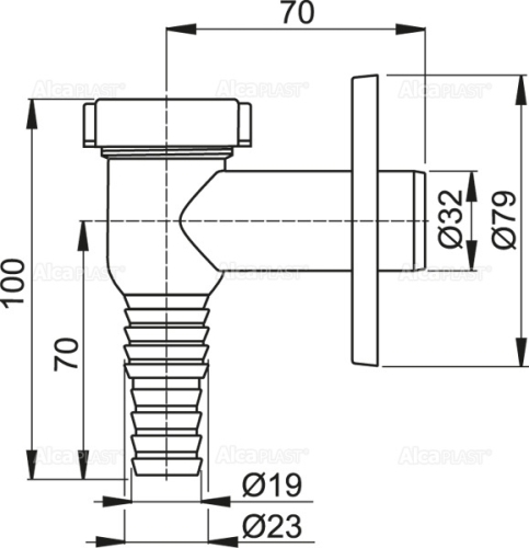 Alcaplast APS1 külső mosógép szifon, króm szín